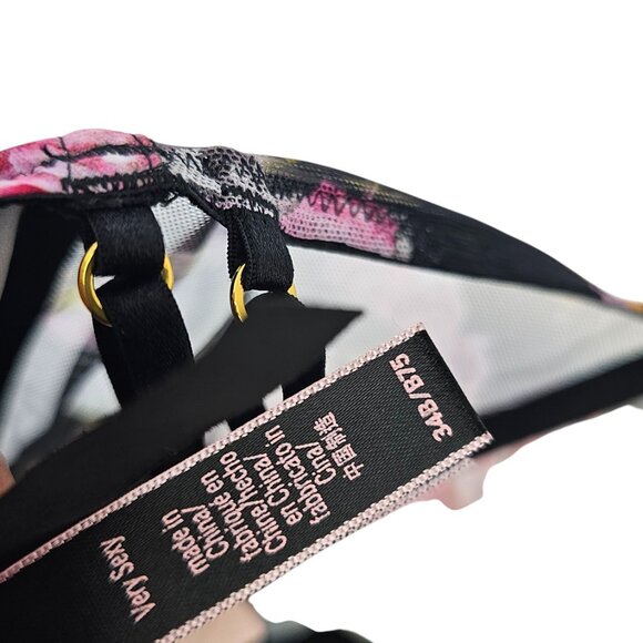 Victoria's Secret Very Sexy Bustier Bra Top, Floral, Mesh Strappy, Size 34B - Picture 8 of 8